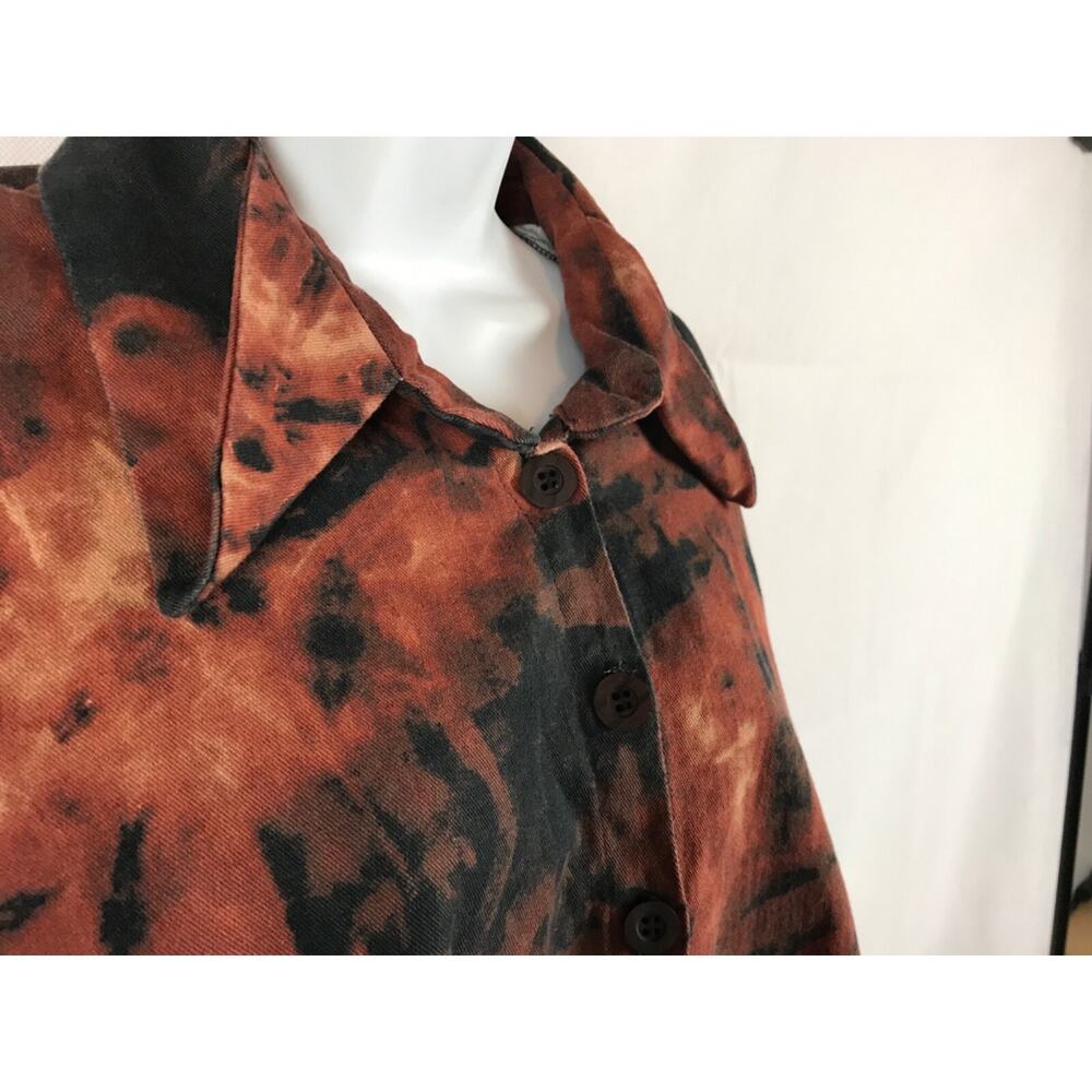 EUC Harriet's SF Button Down‎ Lagenlook One Size Multicolor Red Black Top - Picture 3 of 5